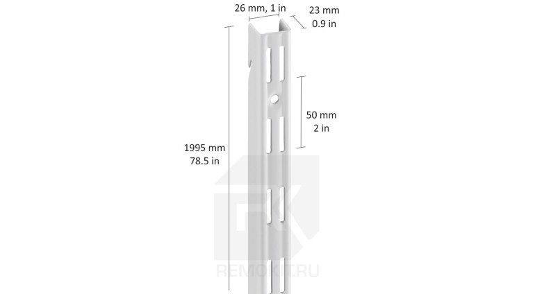 Вертикальная направляющая подвесной системы 1195мм, белая