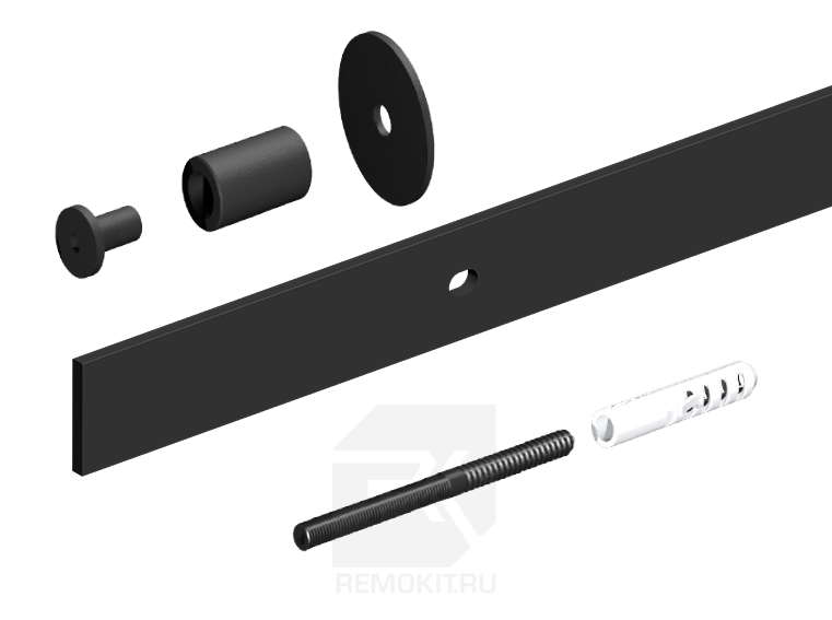 Направляющая сталь. 2400 мм с 5 держателями, Roc Design, черная мат., шт	(арт. 217-603)