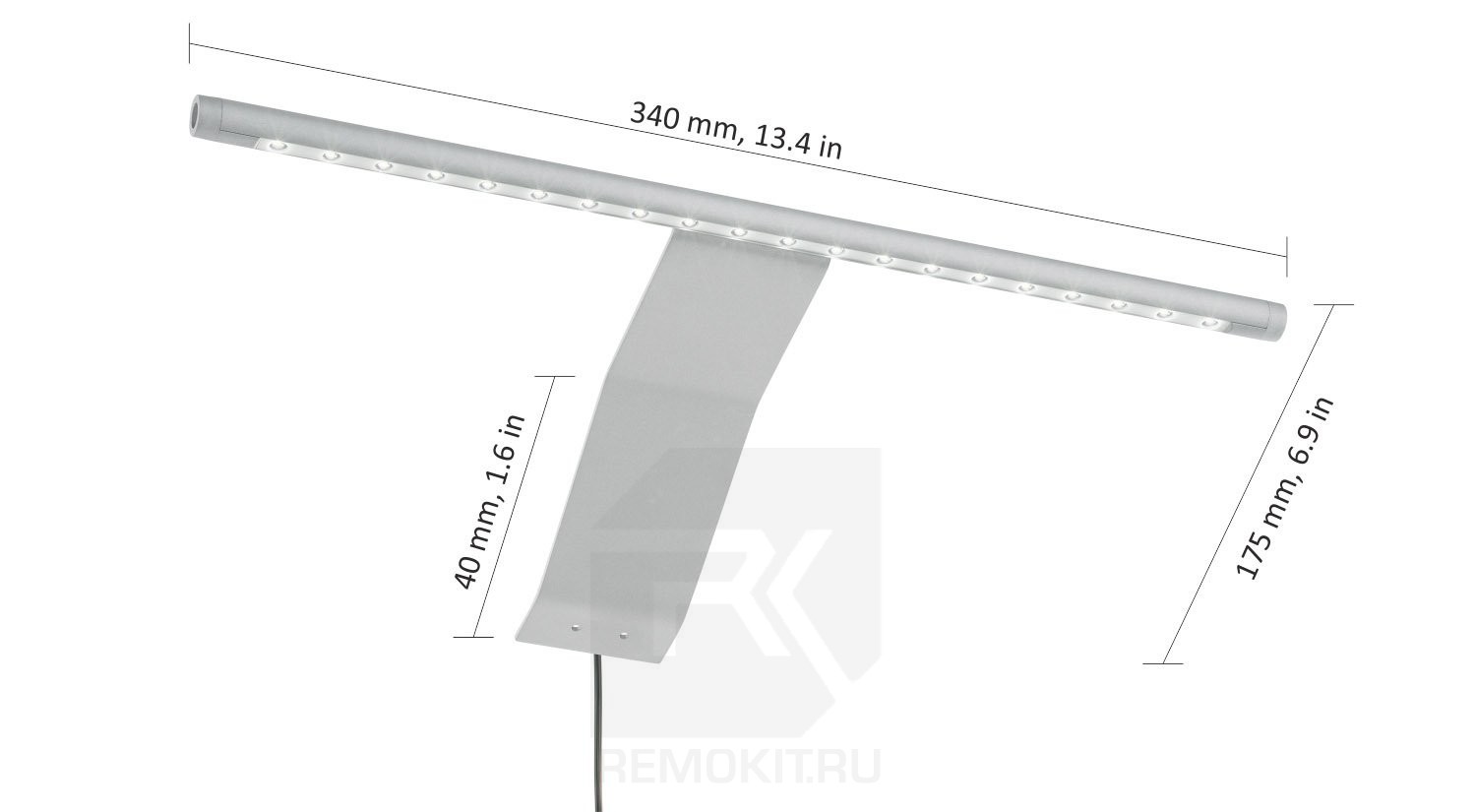 Светильник MULTILIGHT LED Aufbauleuchte 340x40x175 мм (ДхВхШ) серебро